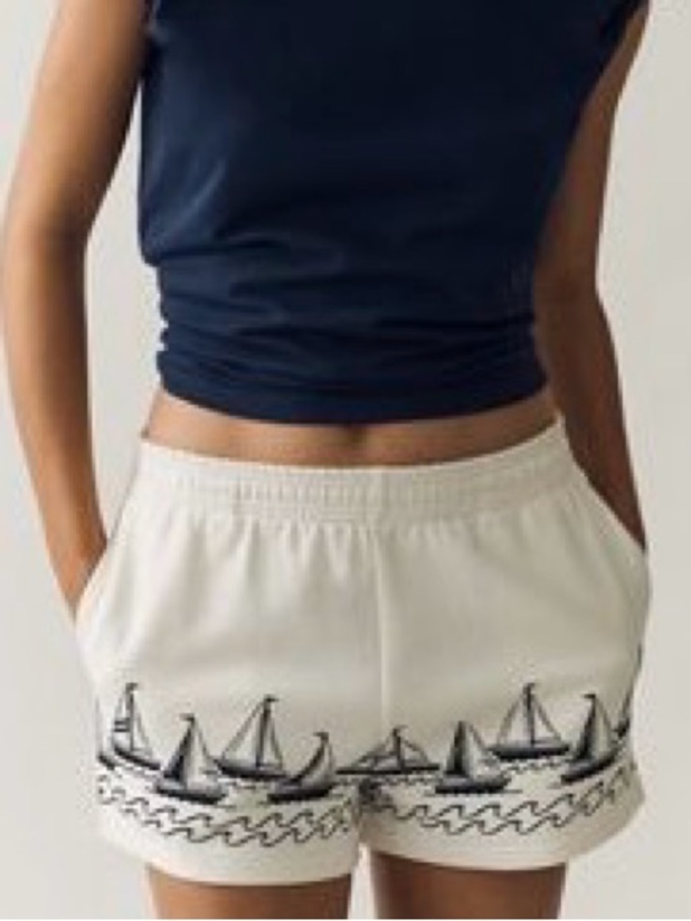 Beach Riot White Embroidered Sailboat Athletic Shorts